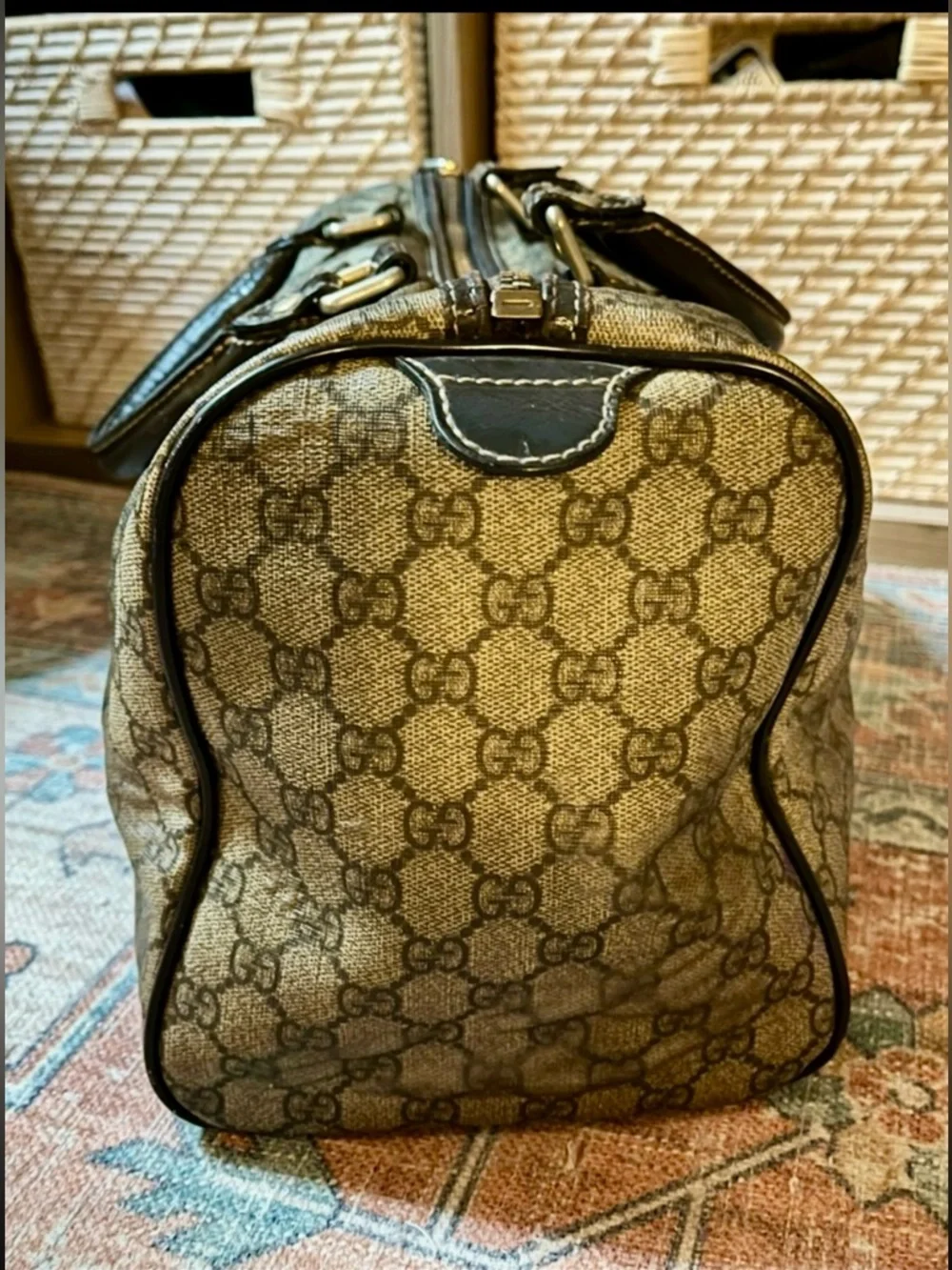 GUCCI Joy Boston Bag GG Monogram Vintage Beige & Brown - Picture 9 of 16